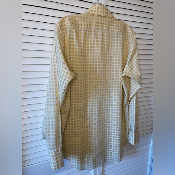 Vintage 1970s Men’s Arrow Getaway Long Sleeve Button Down Size Large Yellow Gold - Picture 8 of 16